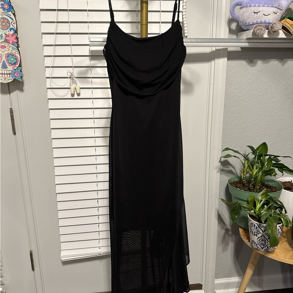 Chic Asymmetrical Black Dress